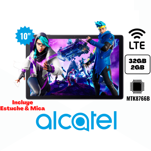 TABLET ALCATEL 3T 10 SMART | MTK8766B | 32GB | 2GB | 10″ | 4G LTE | CON TECLADO BLUETOOTH | ESTUCHE | 5 500mAh