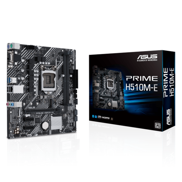 MAINBOARD ASUS PRIME H510M-E (10MA & 11VA) PCIe 4.0 2xDDR4 2xM.2 2xHDMI USB 3.2 D-SUB 1GB LAN LGA1200 mATX