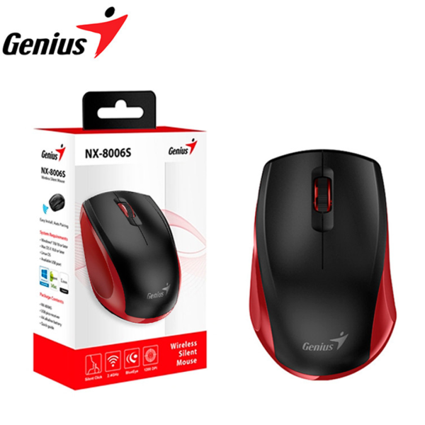 MOUSE GENIUS NX8006S INALAMBRICO RED 2.4GHZ PILA AA