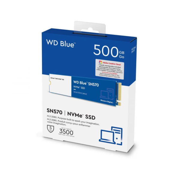 DISCO SOLIDO 500GB WESTER DIGITAL SN570 NVME PCIE M.2 2280 BLUE