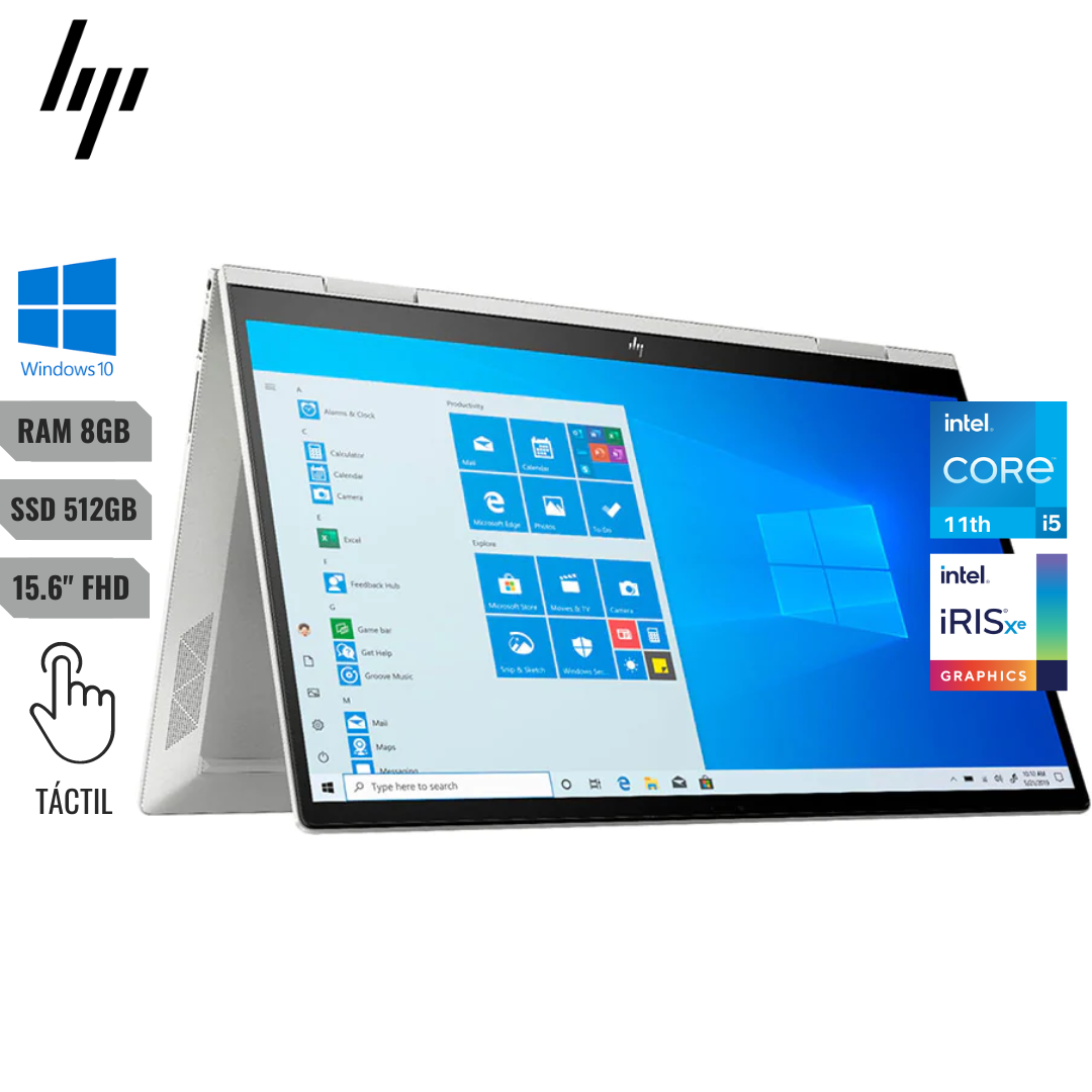 LAPTOP HP ENVY x360 15.6″ *TOUCH* INTEL i5-1135G7 (11VA) 8GB RAM SSD 512GB WINDOWS 10 – 15-ED1055WM