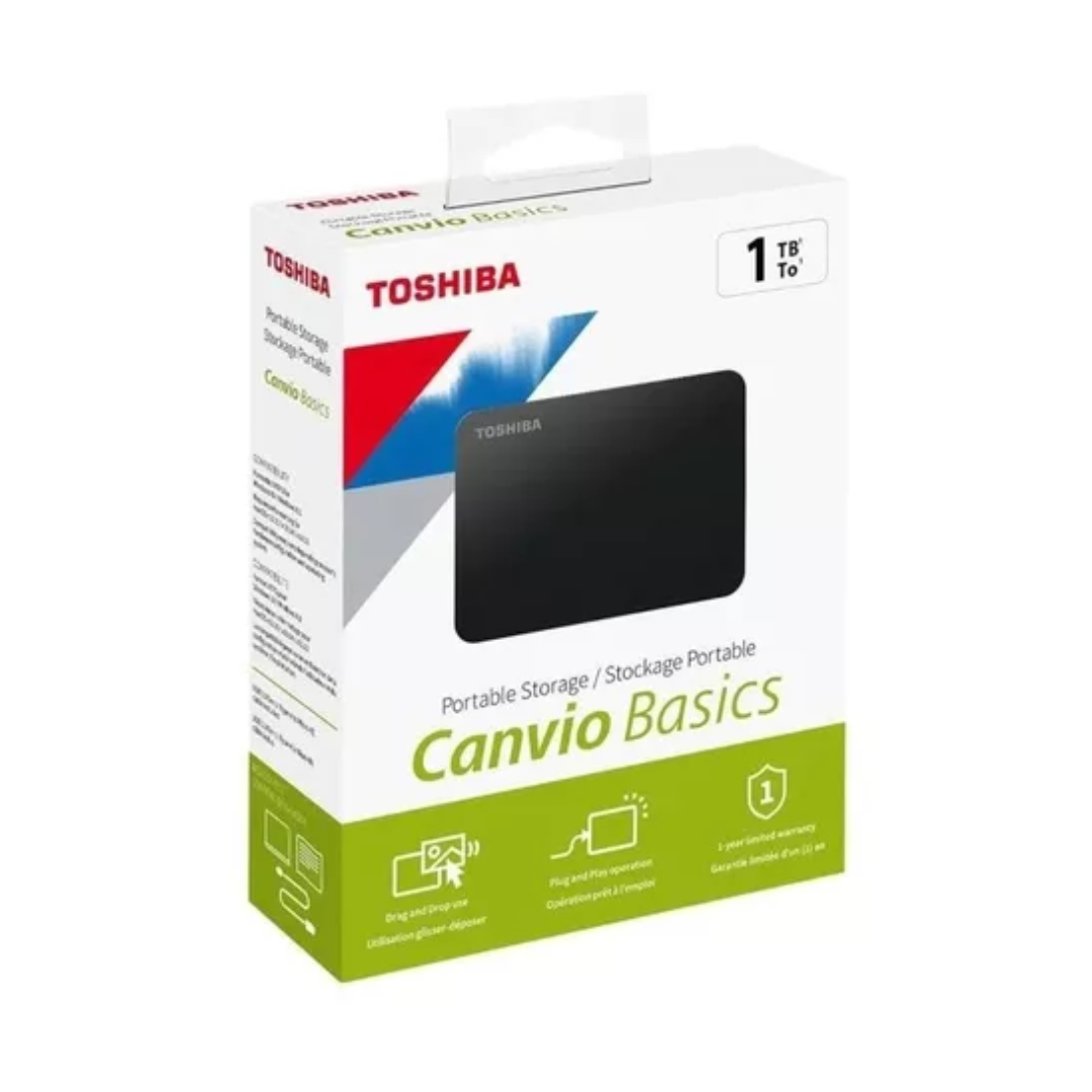 Duro Externo 1tb Toshiba 2.5" Usb 3.0 Black - Hdtb410xk3aa