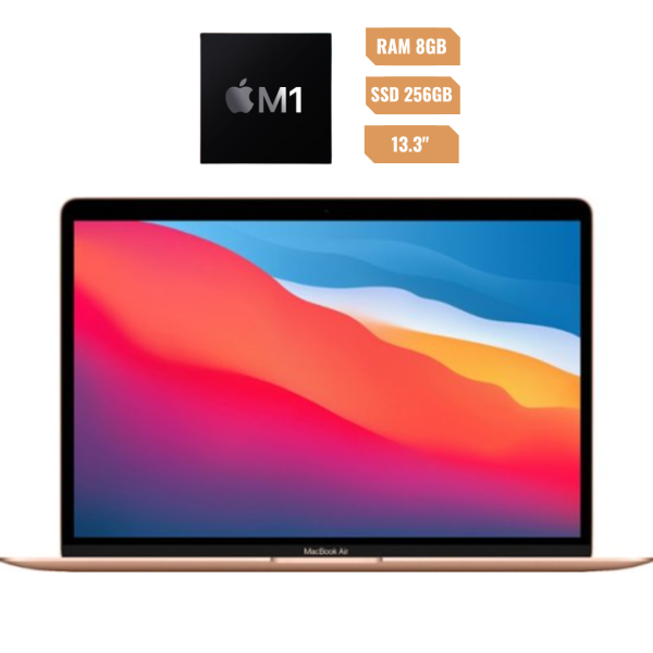 Laptop Apple Macbook Air M1 W/ 8-core Cpu And 8-core Ssd256gb 8gb 13.3″ 2560 X 1600 Retroiluminado English Gold – Mgnd3ll/a