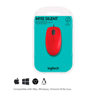 Mouse Logitech M110 Silent Usb Red IDC MAYORISTA EN COMPUTACIÓN C.A