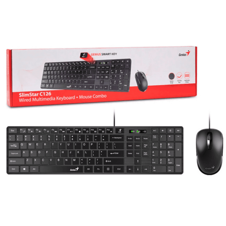 Teclado Genius + Mouse Slimstar C126 Usb Negro