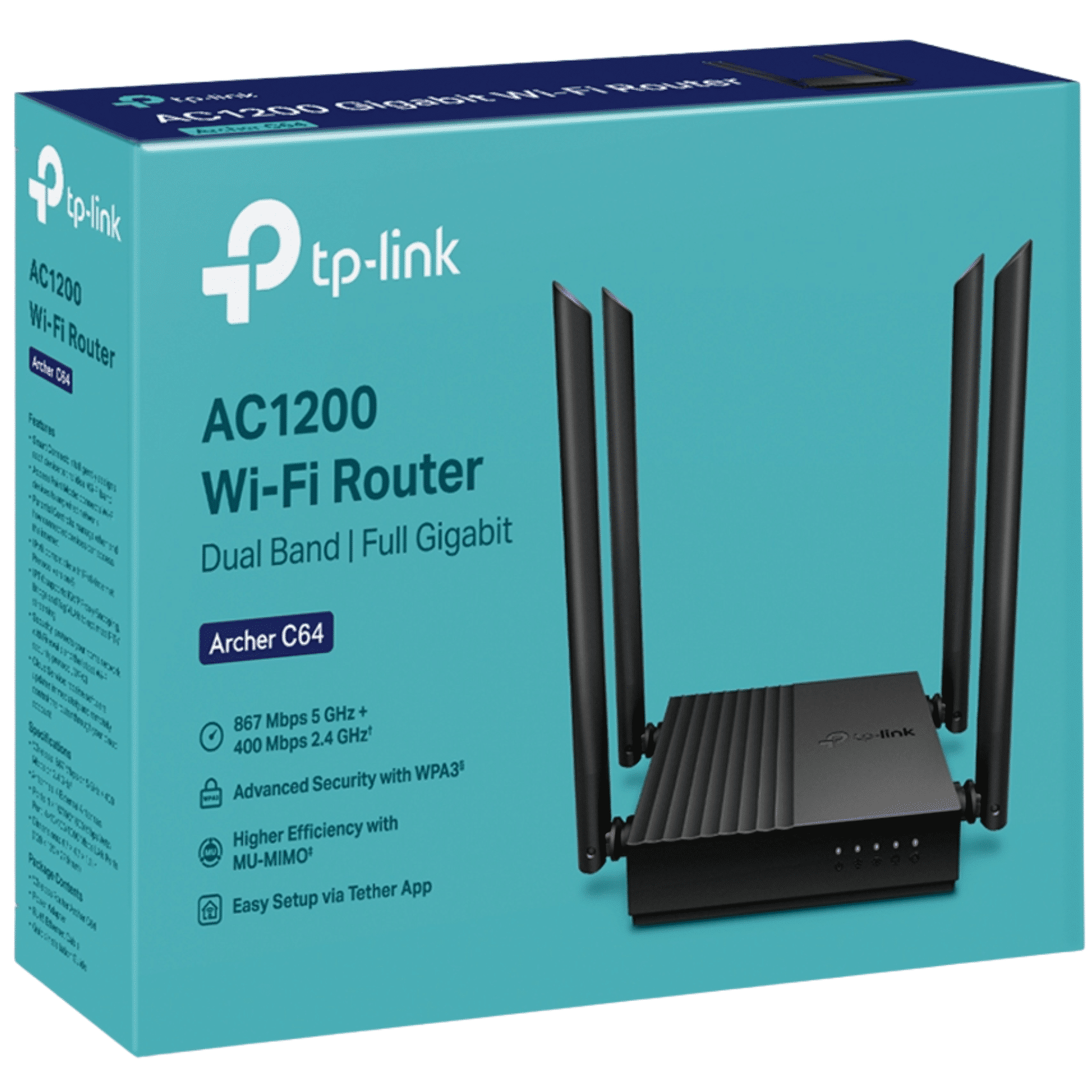 Router Tp link Archer C64 Wireless Ac1200 Dual Band Mu mino 4 Antenas Router Tp link Archer C64 Wireless Ac1200 Dual Band Mu mino 4 Antenas
