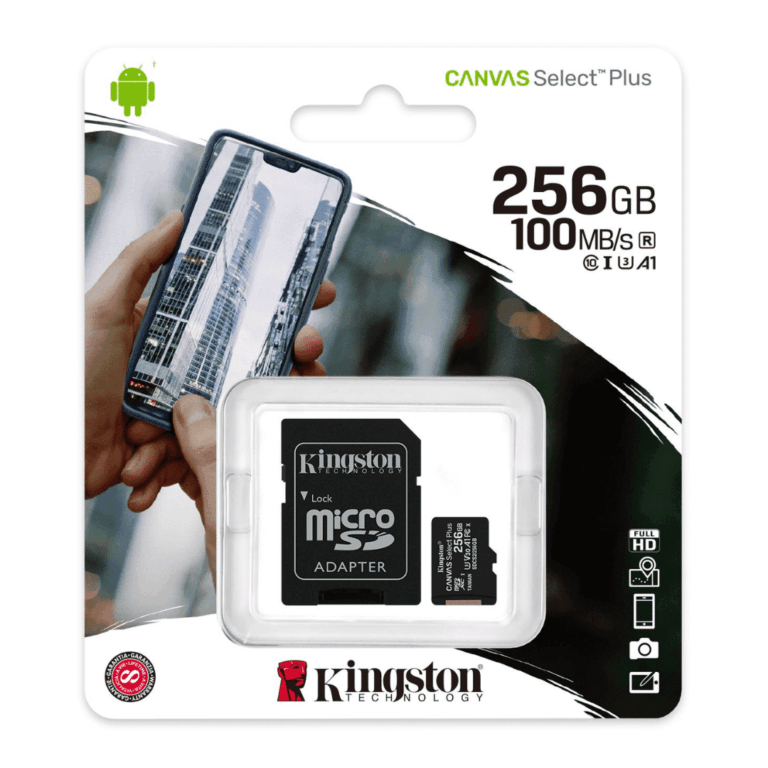 Memoria Micro Sd 256gb Kingston Clas10 Canvas Con Adaptador