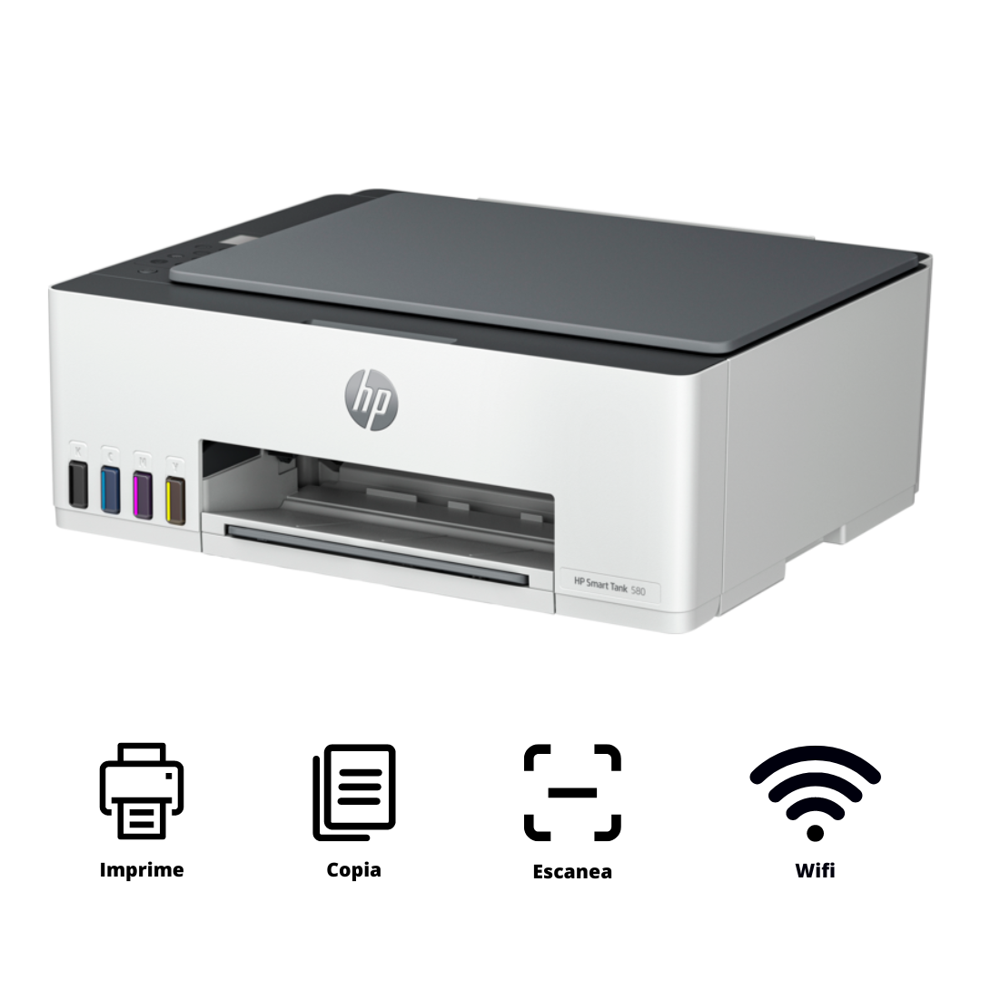 Impresora Hp 580 Smart Tank Wi-fi Multifuncion (sistema De Tinta Continua)  Compatible Windonws & Macos - 4a8d2a