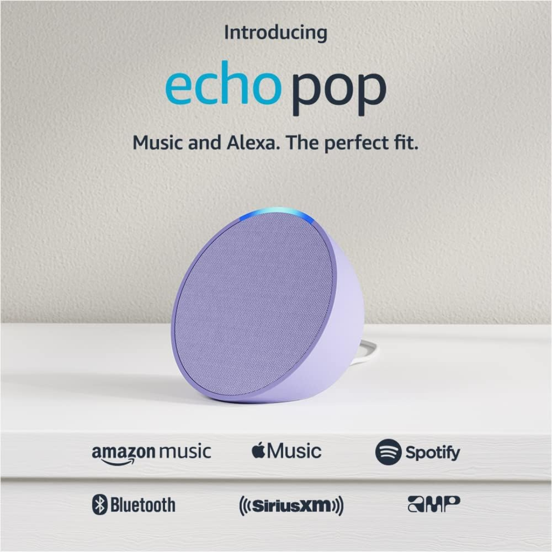 Parlante  Echo Pop (1st Gen) Smart Speaker With Alexa, Lavender Bloom  - B09zxjdsl5