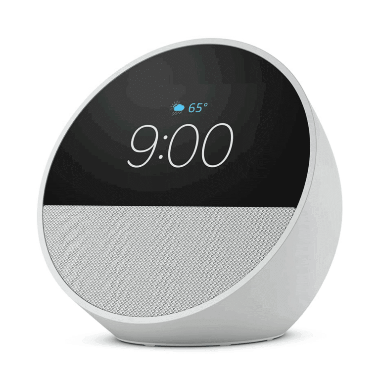 Amazon Echo Spot (2024 Release) - Glacier White - B0BFCBKXWL - Amazon