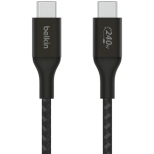 Belkin BoostCharge - Cable USB - 24 pin USB-C (M) a 24 pin USB-C (M) - USB 2.0 - 2 m - compatible con hasta 240 W de potencia - negro - Accesorios para Computadores - Cables - CAB015bt2MBK