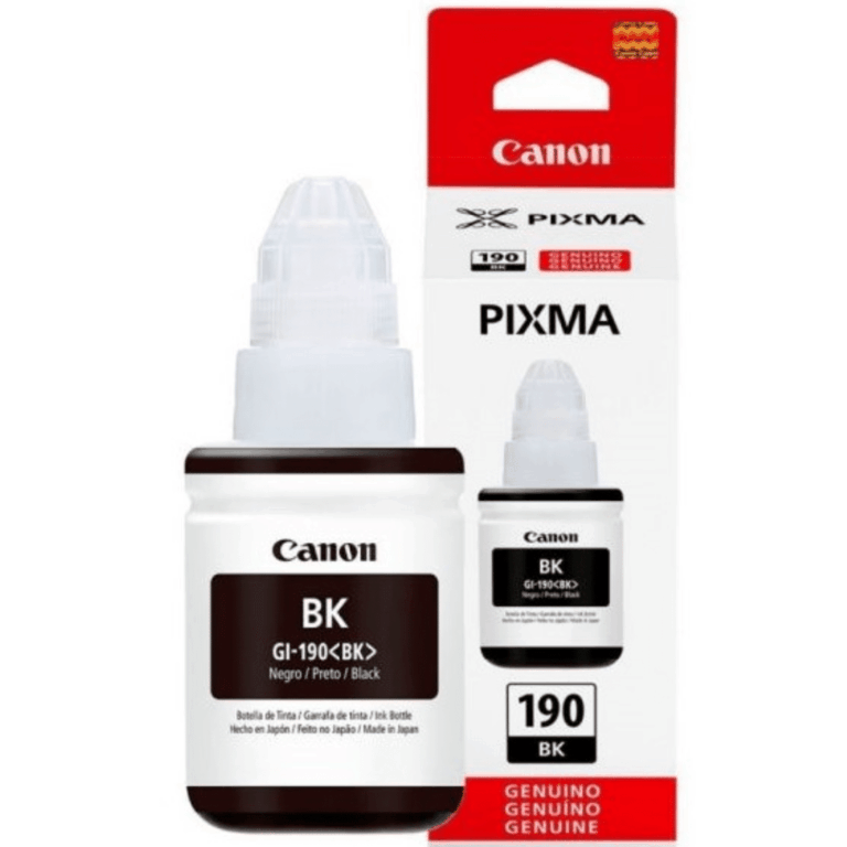 Botella Canon Gi190 Negro G1100/2100/3100 6000 Pag Gi190bk - 013803268201 - GI190BK