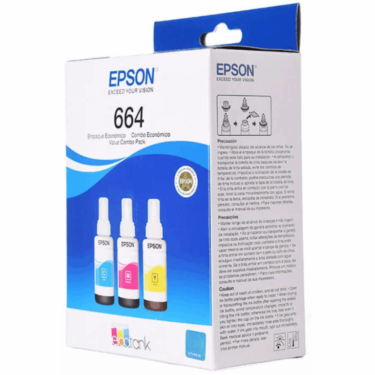 Consumible/epson T664 Pack 3 Cyan/magenta/amarillo L200/l350/l355 T664520-3p - 010343918610 - T664520-3P