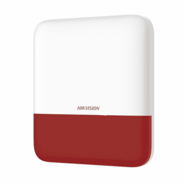 HIKVISION - SIRENA INALAMBRICA EXTERIOR CON LUZ ROJA HIKVISION - All - 2841 - DS-PS1-E-WB/RED