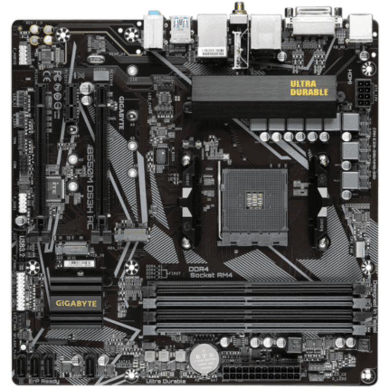 Mainboard Gigabyte B550m Ds3h Ac  Amd Am4 Ryzen 4-ddr4 Wifi Bt Hdmi Dvi-d M.2 Pcie Matx - Mother Board - B550M DS3H AC