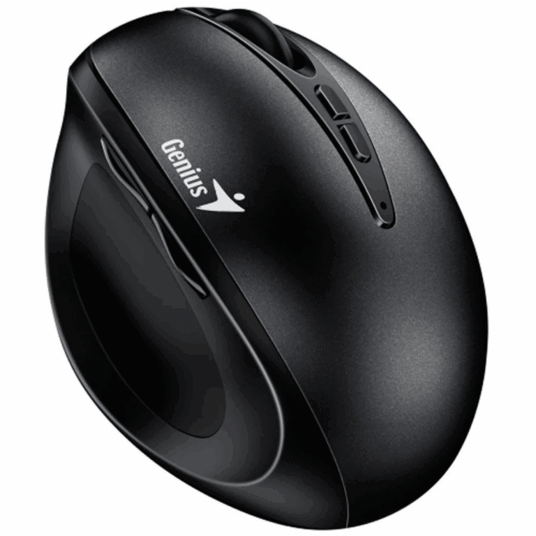 Mouse Genius Ergo 8300s Inalambrico Silencioso 6 Botones + Pila Aa Black Ergonomico Vertical