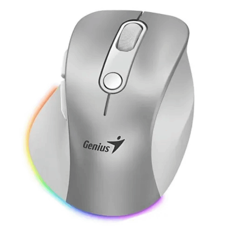 Mouse Genius Ergo 9000s Inalambrico Recargable Silver Ergonomico Vertical Rgb
