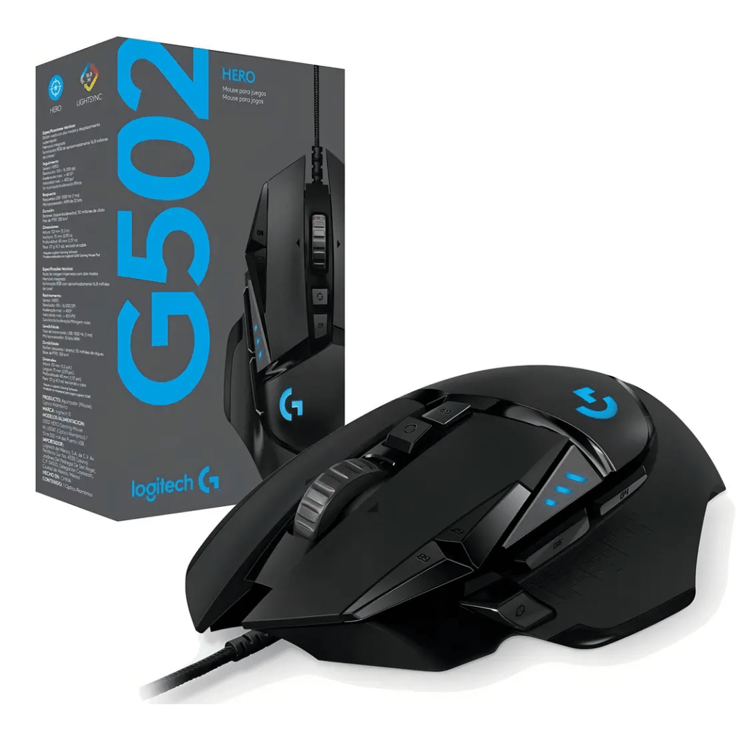 Mouse Logitech Gaming G502 Negro Hero 16k G-hub Peso Ajustable Rgb Lightsync Usb Alambrico - Mouse - 910005 (5)