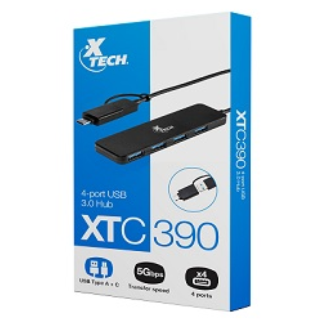 Xtech - Hub - 4 puertos - USB 3.0 XTC-390 - Periféricos - USB Hubs - XTC-390 (3)