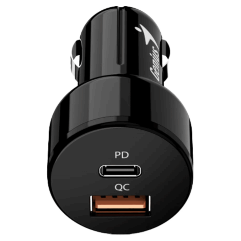 Cargador Genius Pd-36ac-car / 36w / Dual Usb 3.0 18w Y Usb -c 18w / Tablet / Phones / Dash Cam - 091163260868 - 32590008400