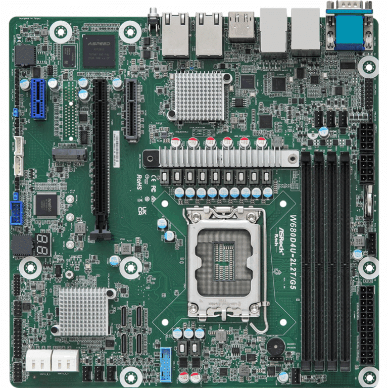 ASRock Inc. ASRock SV MB W680D4U-2L2T G5 W680 LGA1700 Max128GB DDR5 Micro-ATX Retail MB 267366 W680D4U-2L2T/G5
