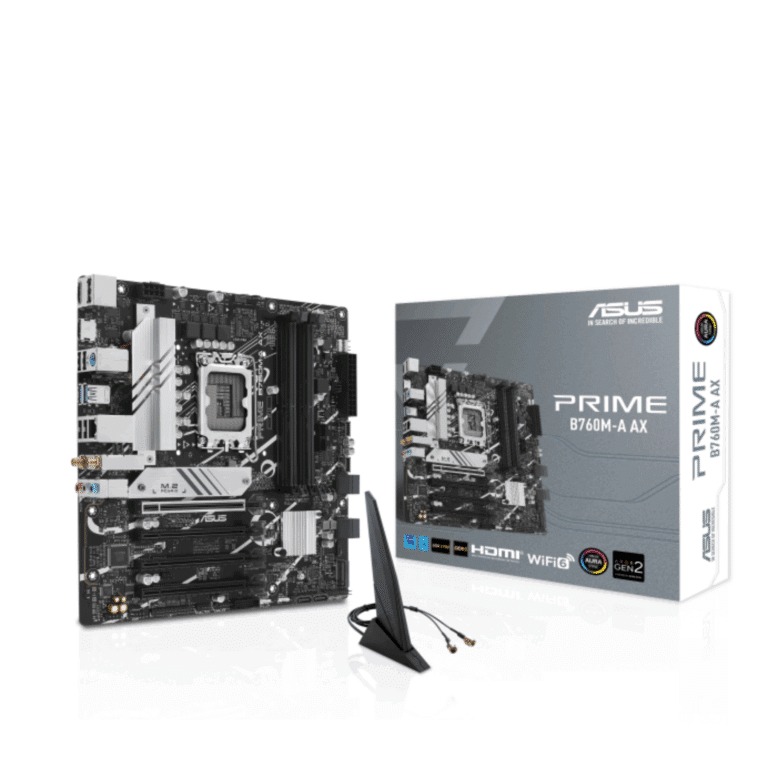 ASUS TeK ASUS MB PRIME B760M-A AX B760 LGA1700 Max.128GB DDR5 PCIe mATX Retail MB 272531 PRIME B760M-A AX
