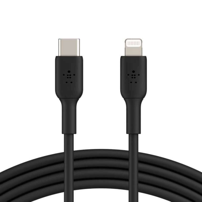 Belkin BoostCharge - Cable Lightning - 24 pin USB-C macho a Lightning macho - 1 m - negro - suministro de potencia USB (18W) - Celulares - Accesorios - CAA003bt1MBK