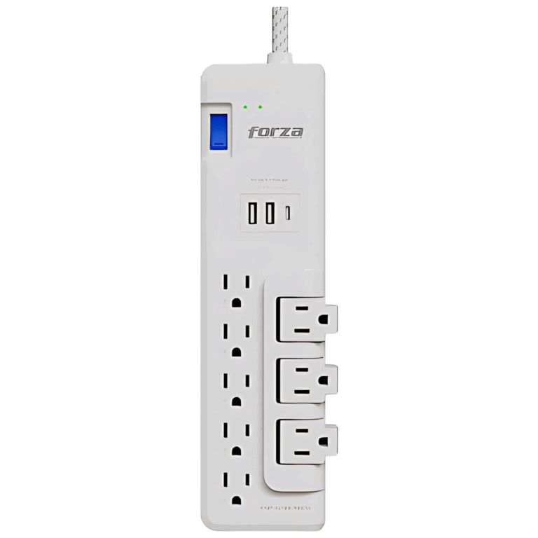 Forza - Surge protector - AC 110/220 V - 8 Tomas de Corriente - 3-ROT 2USB-A/1C 6FT - Protección de Poder - Protectores - FSP-821RUSBCW