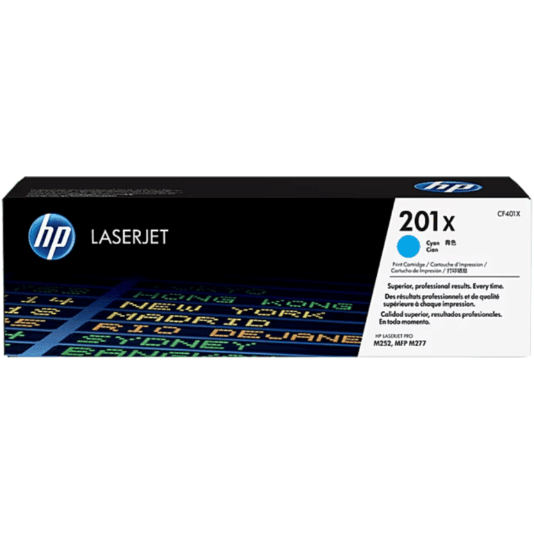 HP 201X - Alto rendimiento - cián - original - LaserJet - cartucho de tóner (CF401X) - para Color LaserJet Pro M252dn, M252dw, M252n, MFP M277c6, MFP M277dw, MFP M277n - Consumibles y Media - Cartuchos de Toner e Ink-Jet - CF401X