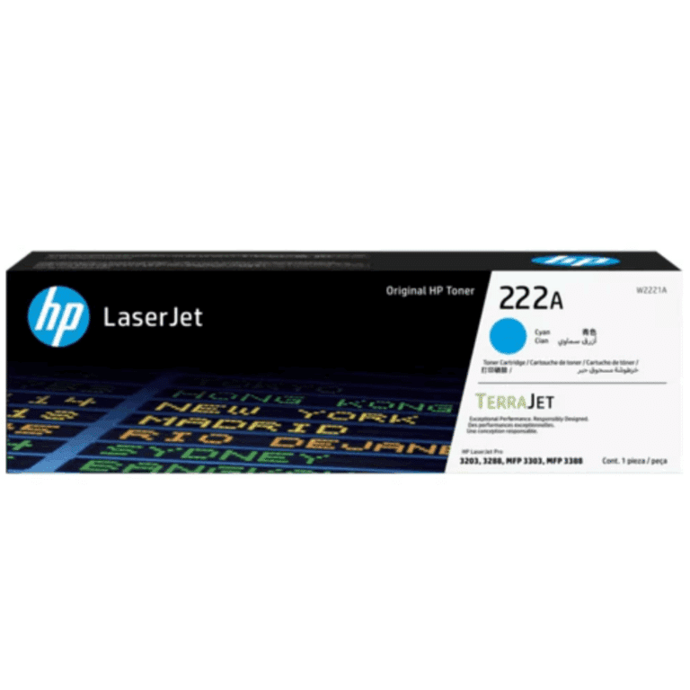 HP - 222A - Toner cartridge - Cyan - ORIGINAL LASERJET TONER - Consumibles y Media - Cartuchos de Toner e Ink-Jet - W2221A