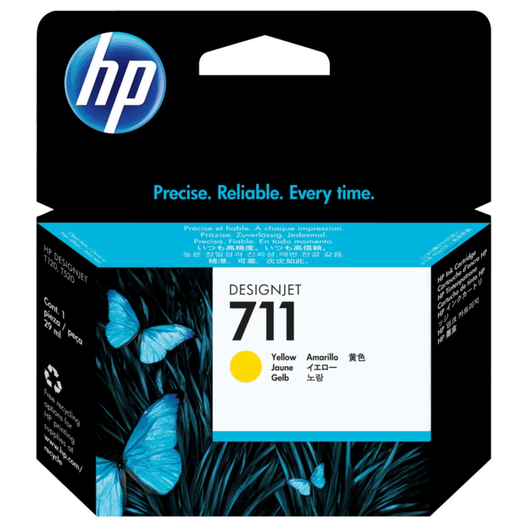 HP 711 - 29 ml - amarillo - original - DesignJet - cartucho de tinta - para DesignJet T100, T120, T120 ePrinter, T125, T130, T520, T520 ePrinter, T525, T530 - Consumibles y Media - Cartuchos de Toner e Ink-Jet - CZ132A