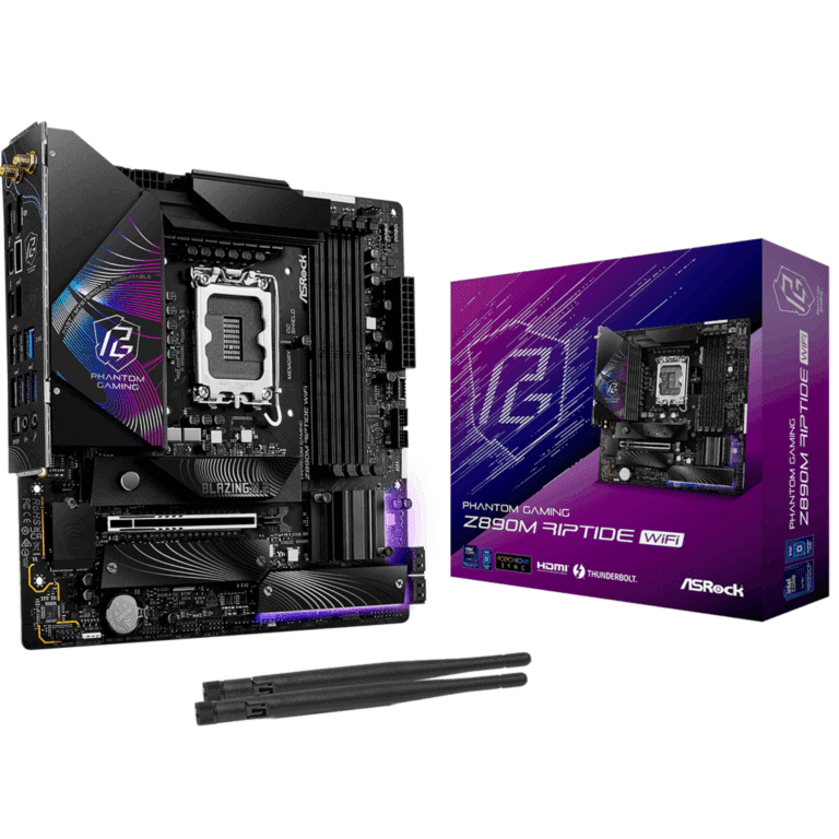 ASRock Inc. ASRock MB Z890M Riptide WiFi Z890 LGA1851 256GB DDR5 Micro ATX Retail MB 291314 Z890M RIPTIDE WIFI