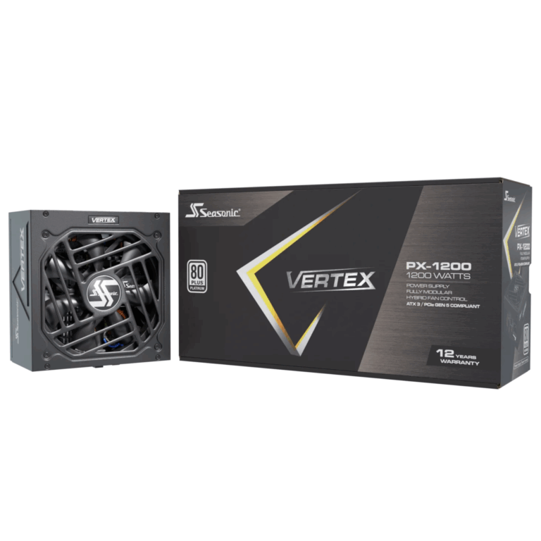 Seasonic VERTEX PX 1200W Power Supply ATX 3.1 Pcie 5.1 (12V-2x6) Cybenetics Platinum A Fully Modular RTX 5090 AMD RX 9000 Ready, VERTEX PX-1200 ATX 3.1 | SKU PS-VPX1200 - PS - PS-VPX1200 - SEASONIC - VERTEX PX-1200 ATX 3.1
