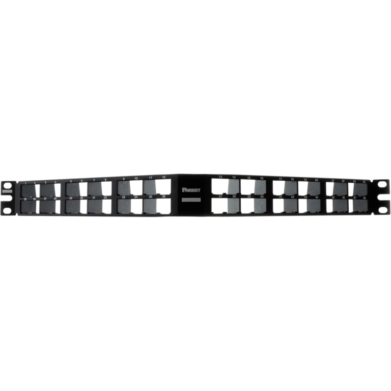 Panduit MINI-COM High Density Modular - Patch panel - 1U - 19" - 48 ports - Black - Redes - Paneles, Gabinetes y Cajas de Redes - CPPA48HDWBLY