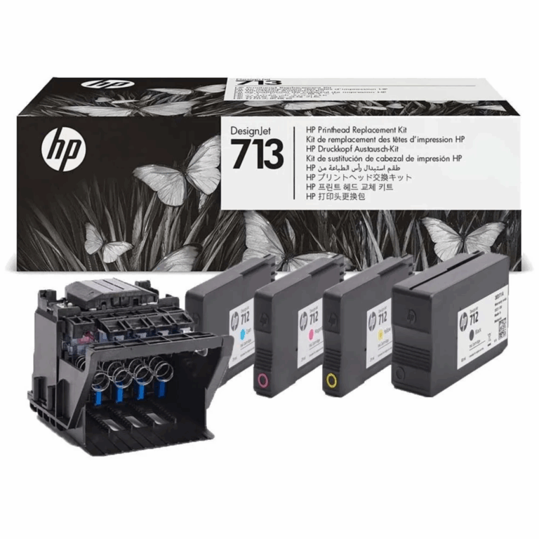 HP 713 - Paquete de 4 - amarillo, cián, magenta, negro pigmentado - original - DesignJet - kit de recambio de cabezal de impresión - para DesignJet Studio, T210, T230, T250, T630, T650 - Consumibles y Media - Kit de Impresion - 3ED58A