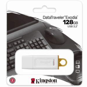 Kingston - USB flash drive - 128 GB - USB 3.0 - Plastic White-Yellow - Memorias - Unidades Flash USB - KC-U2G128-5R