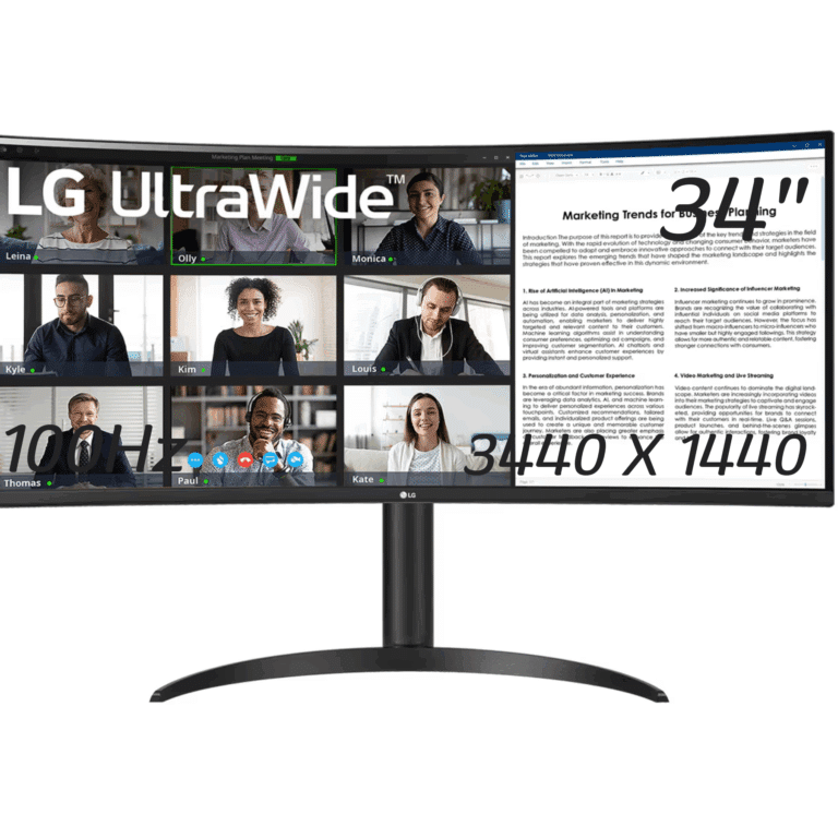 LG 34BR55QC-B 34" Class UWQHD Curved Screen LCD Monitor - 21:9 - Textured Black - TAA Compliant - MON - LG-34BR55B - LG - 195174069882 - 34BR55QC-B