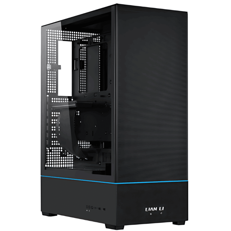 Lian Li SUP01X.US SUP 01-45L Stand-up Platform Case-independent Chamber Direct Cooling design-510mm Pcie 4.0 Riser Cable-pre-installed 3x 120mm Fans-dual ARGB Strips-supports 360mm/280mm AIO (black) - CS - CS-SUP01X - LIAN-LI - 840353046344 - SUP01X.US