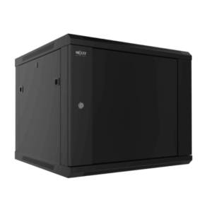 Nexxt Solutions Infrastructure - Wall mount enclosure - SPCC steel / Tempered glass - Black / RAL 9005 - 12U 600X600 - Redes - Paneles, Gabinetes y Cajas de Redes - NEC-F12U66B