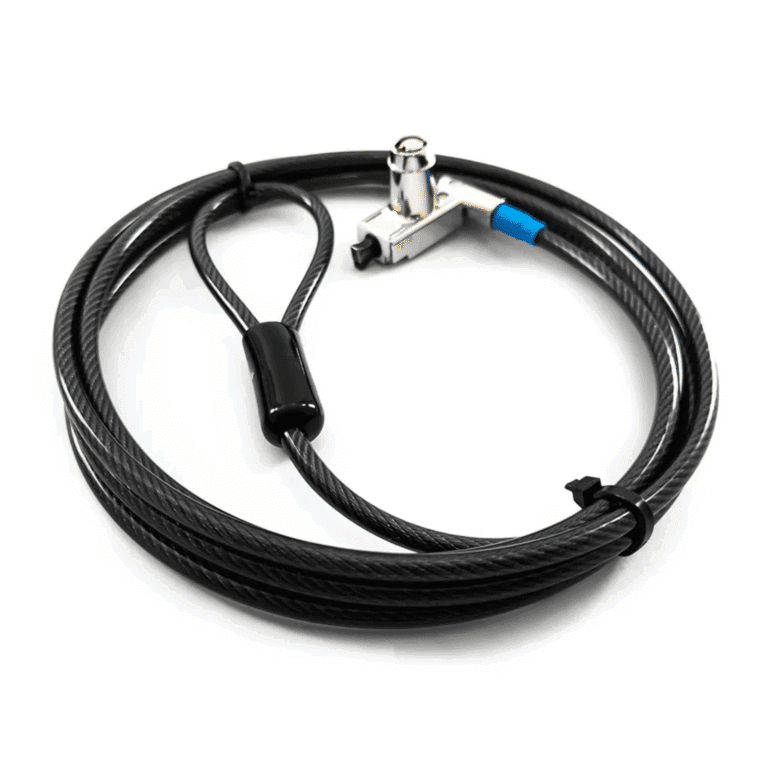 Noble Locks TZ04T Compact Wedge Lock with Barrel Key - Kit de bloqueo para portátiles - plata - 1.8 m - Accesorios para Computadores - Seguridad - 461-AAEC