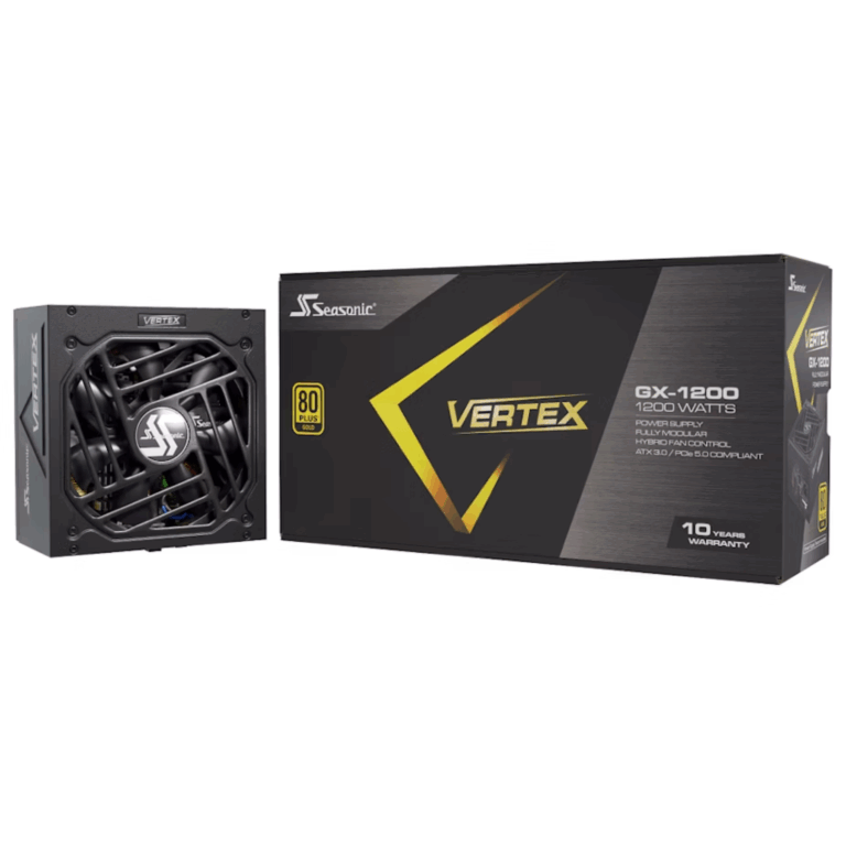 Seasonic VERTEX GX-1200, 1200W 80+ Gold, ATX 3.0 & Pcie 5.0 Ready, Full-modular, ATX Form Factor, Low Noise, Premium Japanese Capacitor, Nvidia RTX 30/40 Super, AMD GPU Compatible - PS - PS-VGX1200 - SEASONIC - 882016002380 - VERTEX GX-1200