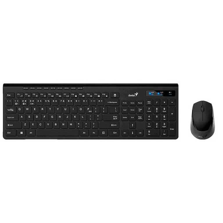 Combo Genius Teclado Y Mouse Slimstar 8230 Wireless + Bt /multimedia /negro / Hasta 3 Dispositivos - 31340015407