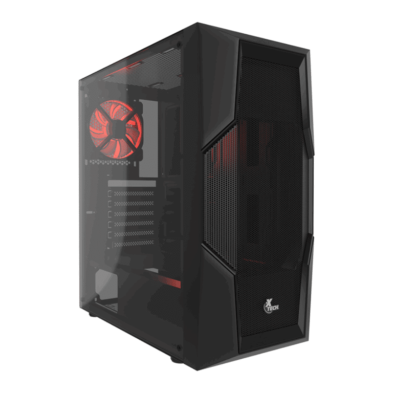 Xtech Gaming Series PHOBOS - Mid tower - ATX - panel lateral con ventana (cristal templado) - sin fuente de alimentación (ATX) - negro - USB/Audio - Componentes Informáticos - Cajas / Gabinetes - XT-GMR4