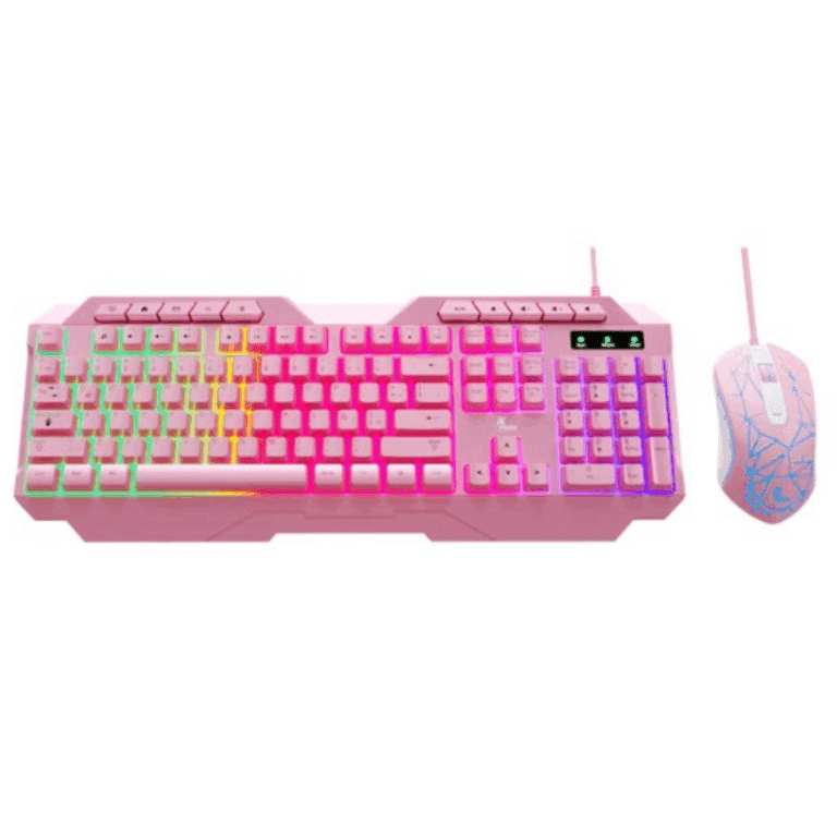 Xtech - Keyboard and mouse set - Wired - Spanish - USB - Pink - Gaming-XTK-540S - Periféricos - Teclados y Teclados de Números - XTK-540S