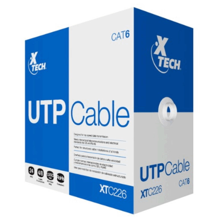Xtech - Network cable - Unshielded twisted pair (UTP) - 305 m - Gray - CAT6 24 AWG XTC-226 - Redes - Cables - XTC-226