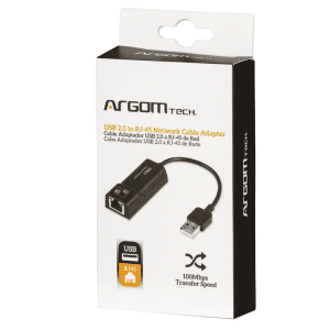 Adaptador Argom Usb2.0 To Rj45 100mbps 15cm - Accesorios - ARG-CB-0045