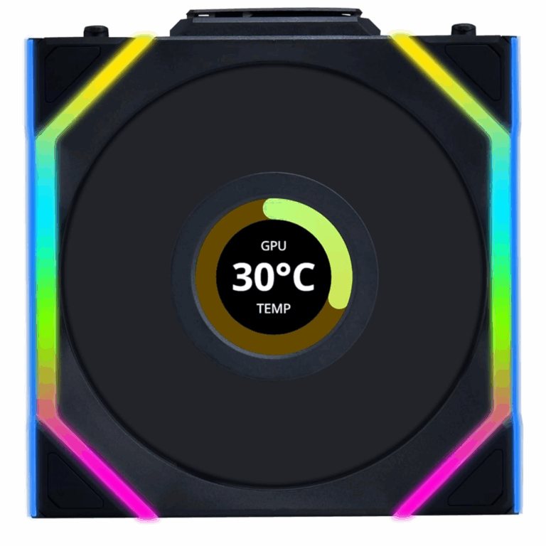 Lian-Li Lian-Li Fan 12SLLCD1W1B UNI FAN SL 2.4GHz Wireless 1.6 LCD RGB 120mm FanBlack FN 290025 12SLLCD1W1B