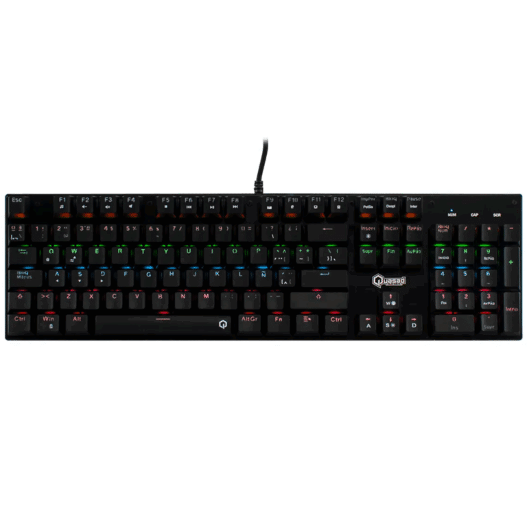 Teclado Quasad Qkm-g80 Mecanico Full Size Lighting 9light Modes Scrolling Wires Usb-a Negro - Teclados - QKM-G80