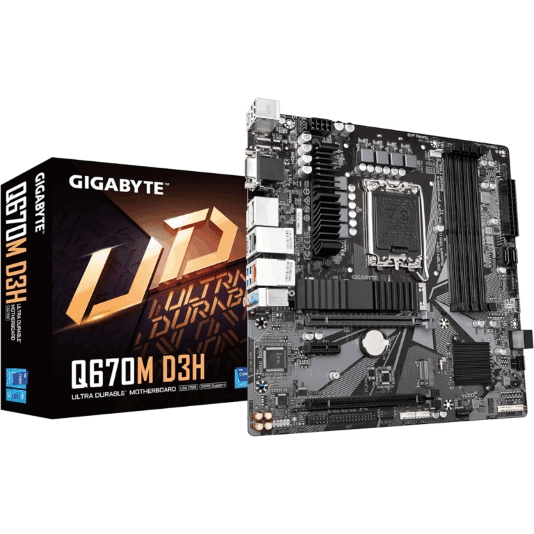GIGABYTE Ultra Durable Q670M D3H Gaming Desktop Motherboard - Intel Q670 Chipset - Socket LGA-1700 - Micro ATX - MB - MB-Q67MD35 - GIGABYTE - 889523037256 - Q670M D3H