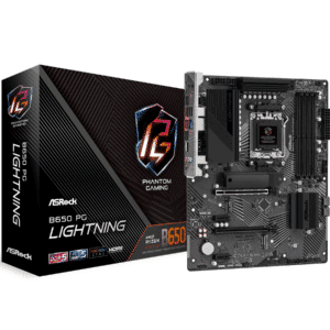 Asrock B650 PG LIGHTNING Gaming Desktop Motherboard - AMD B650 Chipset - Socket AM5 - ATX - MB - MB-B650PGL - ASROCK - B650 PG LIGHTNING